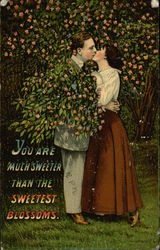 You are Much Sweeter Than the Sweetest Blossoms Couples Postcard Postcard Postcard