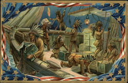 Boston Tea Party Patriotic Postcard Postcard Postcard