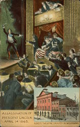 Assassination of President Lincoln and Ford's Theater Postcard