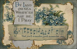 Forget Me Nots with Musical Tune Postcard