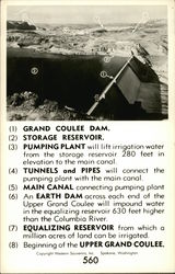 Grand Coulee Dam Layout and Explanation Postcard