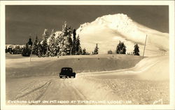 Evening Light on Mt. Hood at Timberline Lodge - Winter Postcard