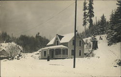 A House in a Snowstorm - Oregon? Landscapes Postcard Postcard Postcard