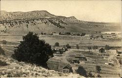 View of Town Below Gentle Mountains Landscapes Postcard Postcard Postcard