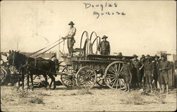 Soldiers with Horse Drawn Wagon Douglas, AZ Postcard Postcard Postcard