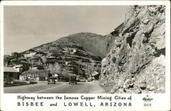 Highway Between the Famous Copper Mining Cities of Bisbee and Lowell, Arizona Postcard Postcard Postcard