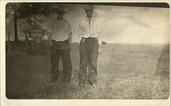 Two Men in a Field Arizona Postcard Postcard Postcard