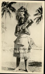 Girl in Traditional Island Clothing Hawaii Postcard Postcard Postcard