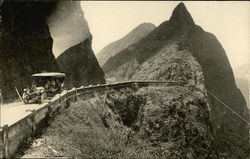 Automobile Driving on a Mountain Road Cars Postcard Postcard Postcard