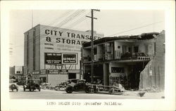 City Transfer Building and Missing Facade of Building Postcard