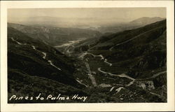 Aerial View Pines to Palms Highway Postcard