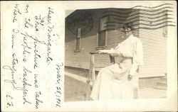 Woman in Front of Los Angeles Home, 1906 California Postcard Postcard Postcard