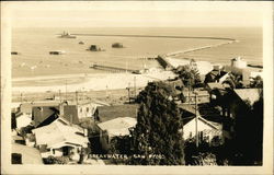 Aerial View - Breakwater and Town Postcard