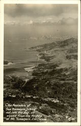 View of San Francisco Peninsula From Mt. Tamalpais California Postcard Postcard Postcard