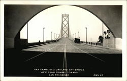 San Francisco-Oakland Bay Bridge View from Tunnel Toward City Postcard