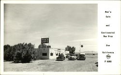 Poe's Cafe and Continental Bus Stop California Postcard Postcard Postcard