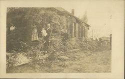 Man with Baby, People, Outside Ivy Covered Bungalow Pasadena, CA Postcard Postcard Postcard