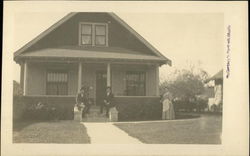 Family Posing Outside Bungalow Los Angeles, CA Postcard Postcard Postcard