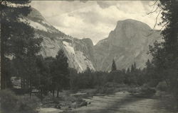 Half Dome Rock Formation in Yosemite National Park Postcard