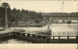 Waterfront with a Railway Bridge Postcard