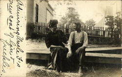 Couple on Walkway near Home Great Falls, MT Postcard Postcard Postcard