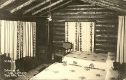 Interior of Log Cottage Tan Oak Park, CA Postcard Postcard Postcard