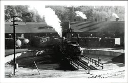 Locomotive on the roundhouse Dunsmuir, CA Postcard Postcard Postcard