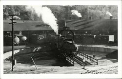 Train on a Roundhouse Trains, Railroad Postcard Postcard Postcard