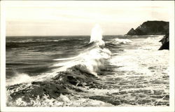 Surf and Heceta Head from Sea Lion Caves Oregon Postcard Postcard Postcard