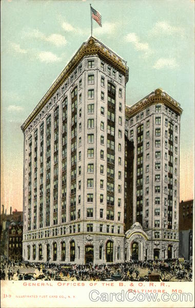 General Offices Of B. & O. R. R. Baltimore, MD Postcard