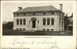 First Memorial Public Library Winthrop, MA Postcard Postcard Postcard