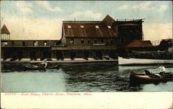 Boat House, Charles River Postcard