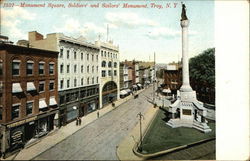 Monument Square, Soldiers' and Sailors' Monument Postcard