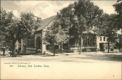 Library New London, CT Postcard Postcard Postcard