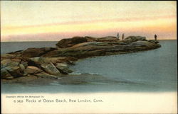 Rocks at Ocean Beach New London, CT Postcard Postcard Postcard