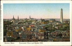 Panoramic View and Bunker Hill Postcard