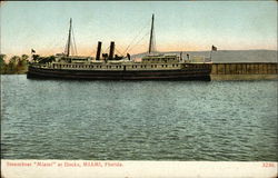 Steamboat Miami at Docks Postcard