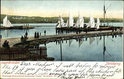 Sailbots at Pier - Segelsallskapet Postcard