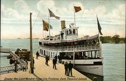 Steamer New Island Wanderer, Folger Line, Frontenac Dock Postcard