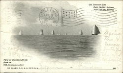 View of Hampton Roads from an Old Dominion Liner Postcard