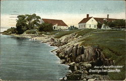 Shore and Buildings, Casco Bay Harpswell, ME Postcard Postcard Postcard