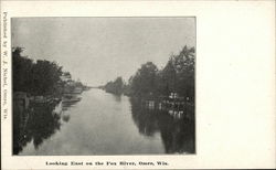 Looking East on the Fox River Omro, WI Postcard Postcard Postcard