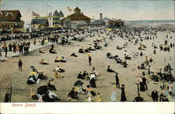 Crowds on the Beach Postcard