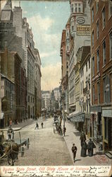 State Street, Old State House at Distance Boston, MA Postcard Postcard Postcard