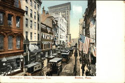 Washington Street, Newspaper Row Postcard