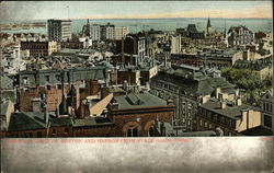 View of City and Harbor from State House Dome Boston, MA Postcard Postcard Postcard