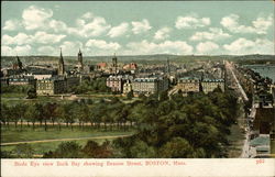 Birds Eye view Back Bay showing Beacon Street Postcard