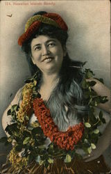 Hawaiian Islands Beauty Female Portrait Honolulu, HI Postcard Postcard Postcard