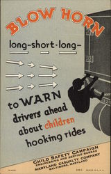 Rare Child Safety Campaign Advertising Postcard Baltimore, MD Postcard Postcard