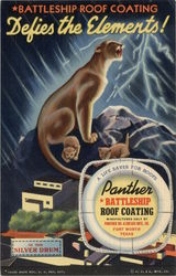 Rare: Panther Battleship Roof Coating Advertising Postcard Postcard